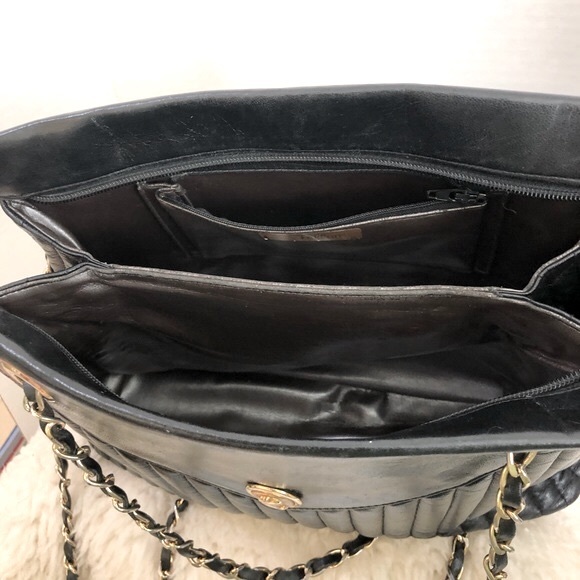 Fellini Italia Tote Quilted Cameo Black Leather Size Large - Picture 10 of 12